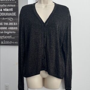 Shinning Kasper Black Button-Up Cardigan